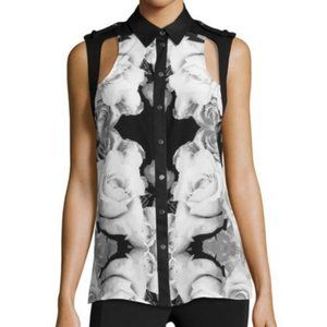 L.A.M.B.Silk Rose Photo-Print Blouse size 6